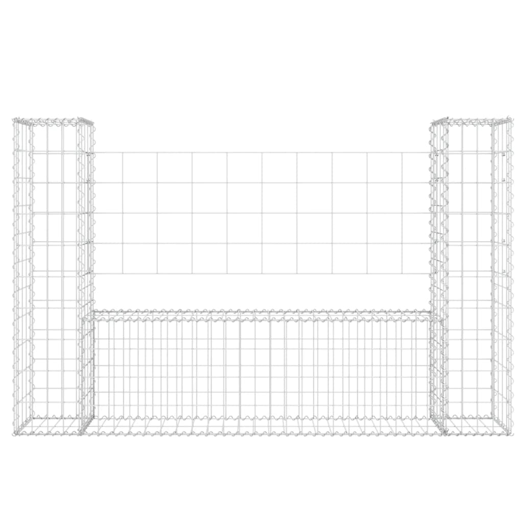 Vidaxl Schanskorf U-formad med 2 stolpar 140x20x100 cm järn