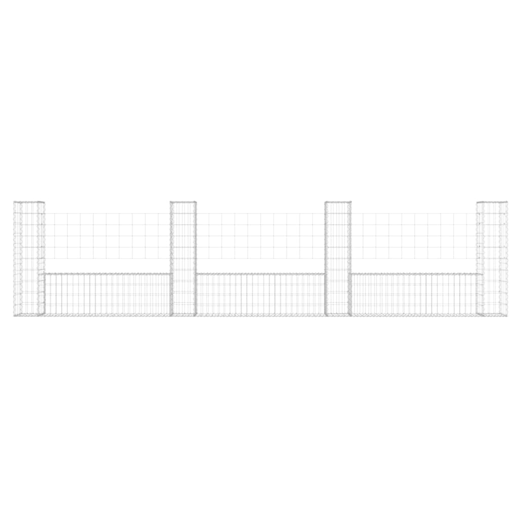 Vidaxl Schanskorf U-förmig mit 4 Pfosten 380x20x100 cm Eisen