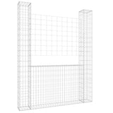 Vidaxl schanskorf u-vormig met 2 palen 140x20x200 cm ijzer