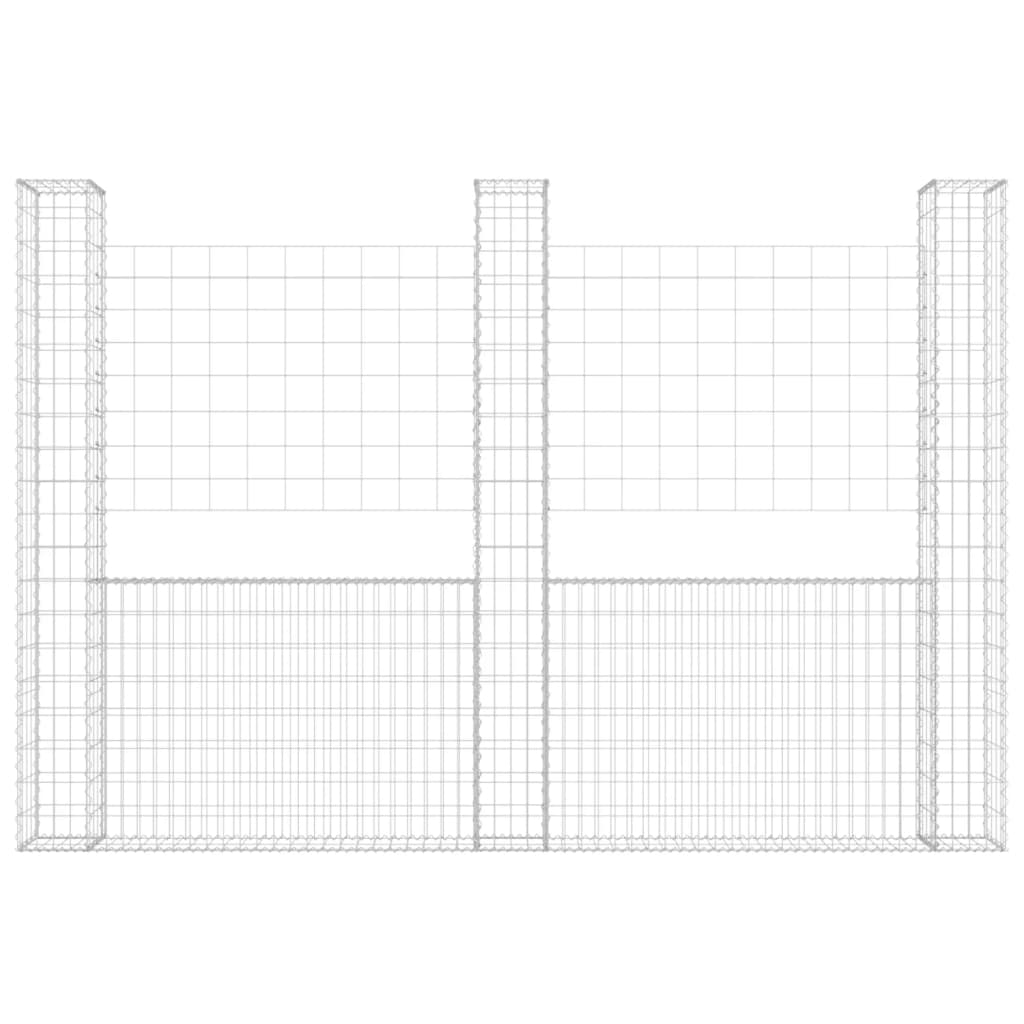 Vidaxl Schanskorf en forma de U con 3 postes 260x20x200 cm de hierro