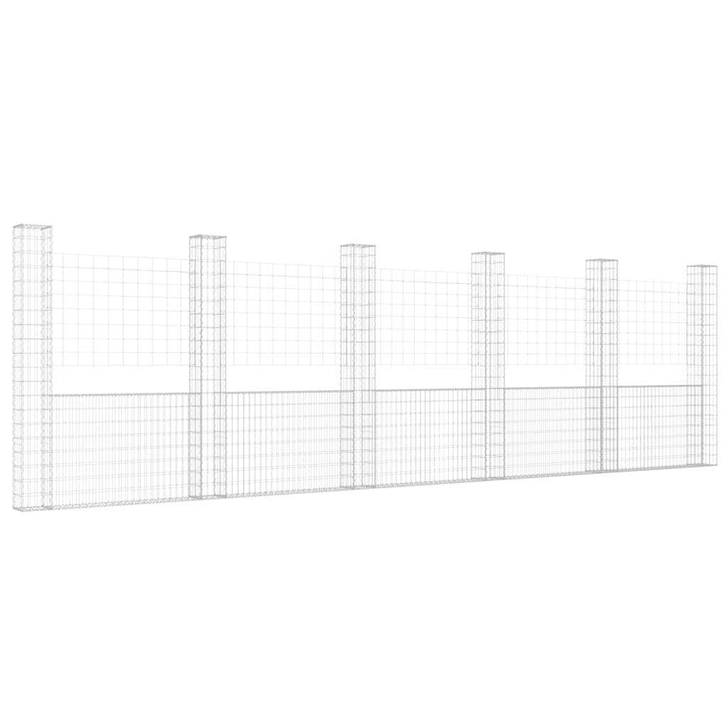 Vidaxl Schanskorf a forma di U con 6 post 620x20x200 cm di ferro