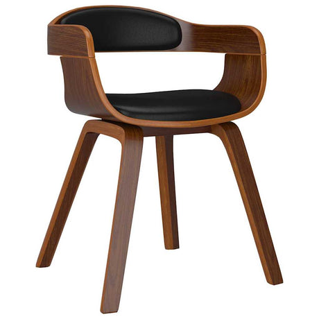 Vidaxl eetkamerstoelen 4 st gebogen hout en kunstleer zwart