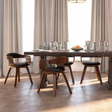 Vidaxl eetkamerstoelen 4 st gebogen hout en kunstleer zwart