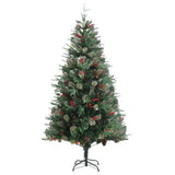 Vidaxl Christmas tree with pine cones 195 cm PVC and PE green