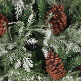 Vidaxl Christmas tree with pine cones 120 cm PVC and PE green and white