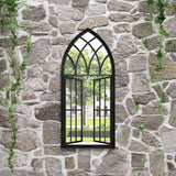 Vidaxl tuinspiegel 100x45 cm ijzer zwart