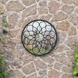 Vidaxl garden mirror around 40x3 cm iron black