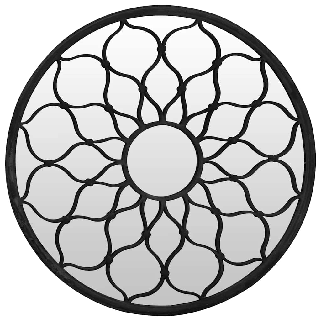 Vidaxl tuinspiegel rond 60x3 cm ijzer zwart