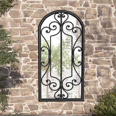 Vidaxl tuinspiegel 70x30 cm ijzer zwart