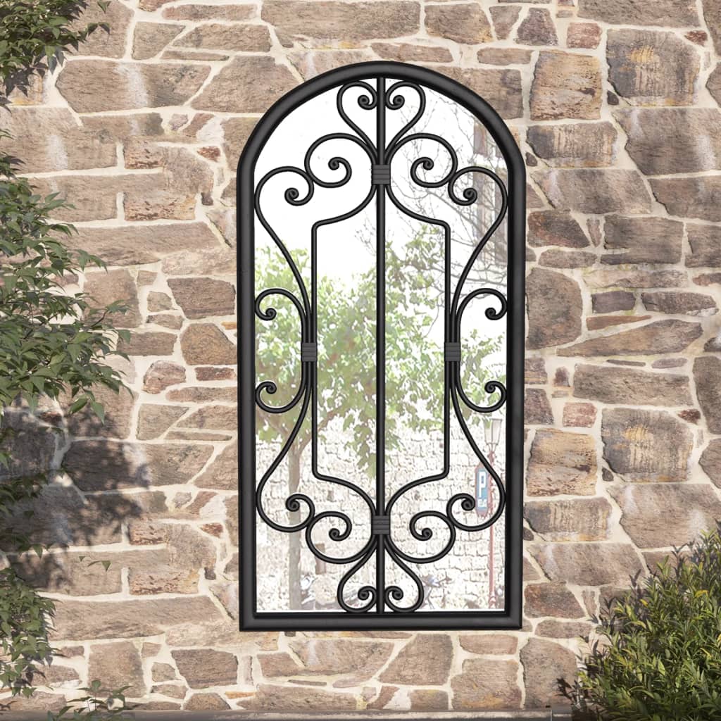 Vidaxl garden mirror 70x30 cm iron black