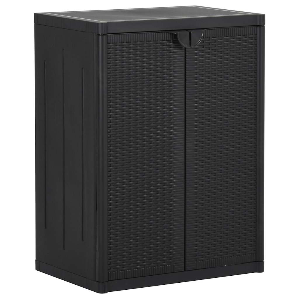 Vidaxl tuinkast 65x45x88 cm polypropyleen rattan zwart
