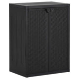 Vidaxl tuinkast 65x45x88 cm polypropyleen rattan zwart
