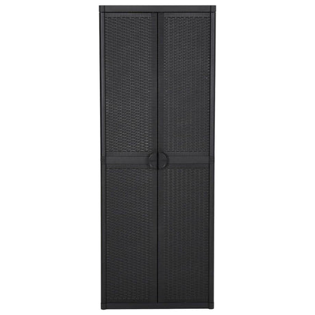 Vidaxl tuinkast 65x45x172 cm pp rattan zwart