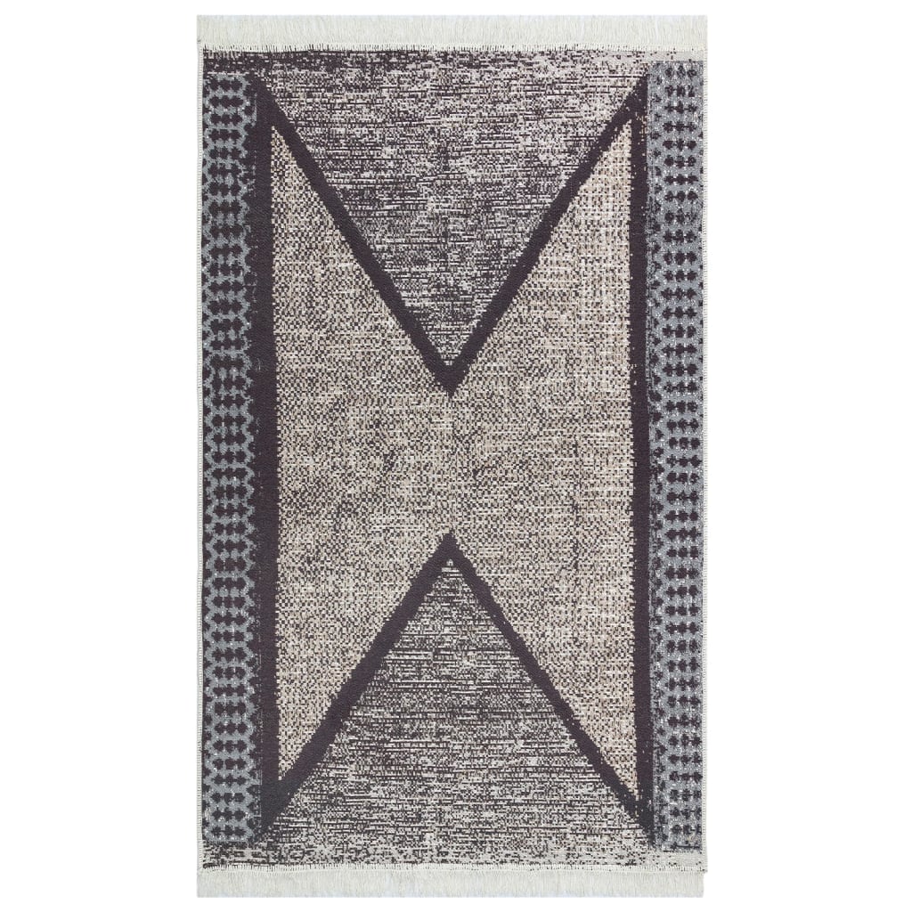 Alfombra Vidaxl 160x230 cm Algodón negro y gris