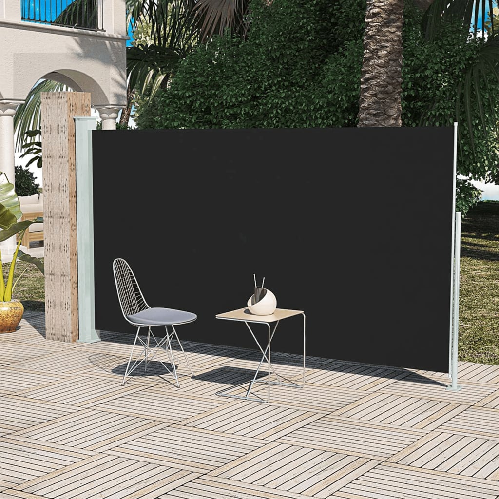 Pantalla de jardín Vidaxl extensible 160x300 cm Negro