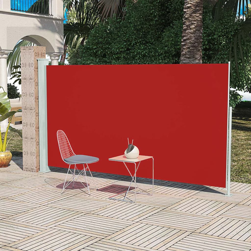 Pantalla de jardín Vidaxl extensible 160x300 cm rojo