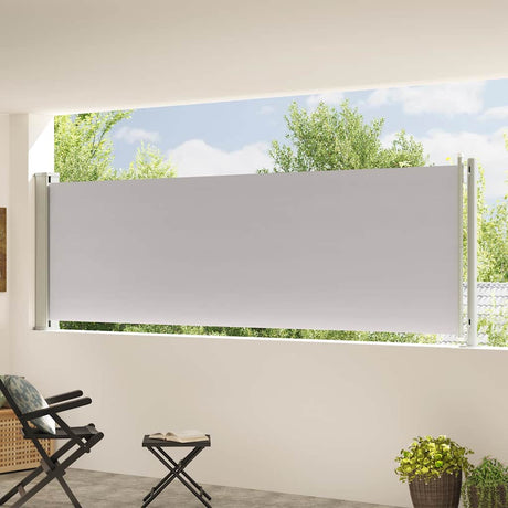 Vidaxl tuinscherm uittrekbaar 117x614 cm grijs
