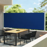 Pantalla de jardín Vidaxl extensible 160x600 cm azul