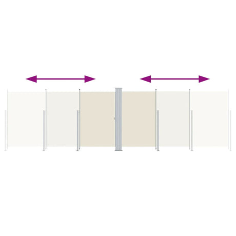 Vidaxl windscherm uittrekbaar 180x600 cm crèmekleurig