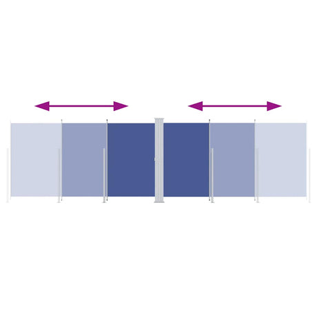 Vidaxl windscherm uittrekbaar 180x600 cm blauw