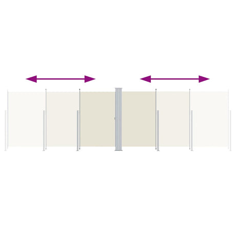 Vidaxl windscherm uittrekbaar 200x600 cm crèmekleurig