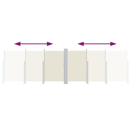 Vidaxl windscherm uittrekbaar 200x600 cm crèmekleurig
