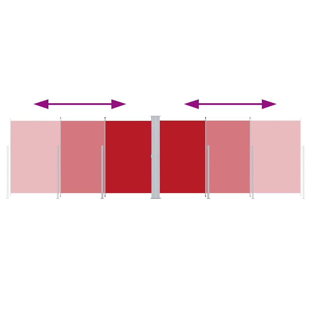 Vidaxl windscherm uittrekbaar 200x600 cm rood