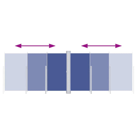 Vidaxl windscherm uittrekbaar 220x600 cm blauw