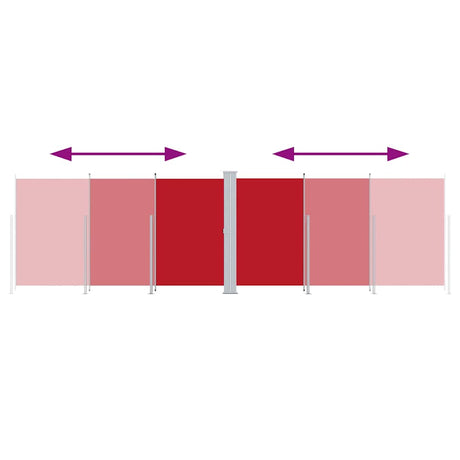 Vidaxl windscherm uittrekbaar 220x600 cm rood