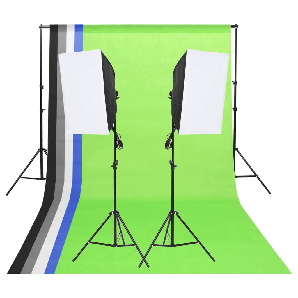 Vidaxl Studio Lighting Set con fondos y softboxes