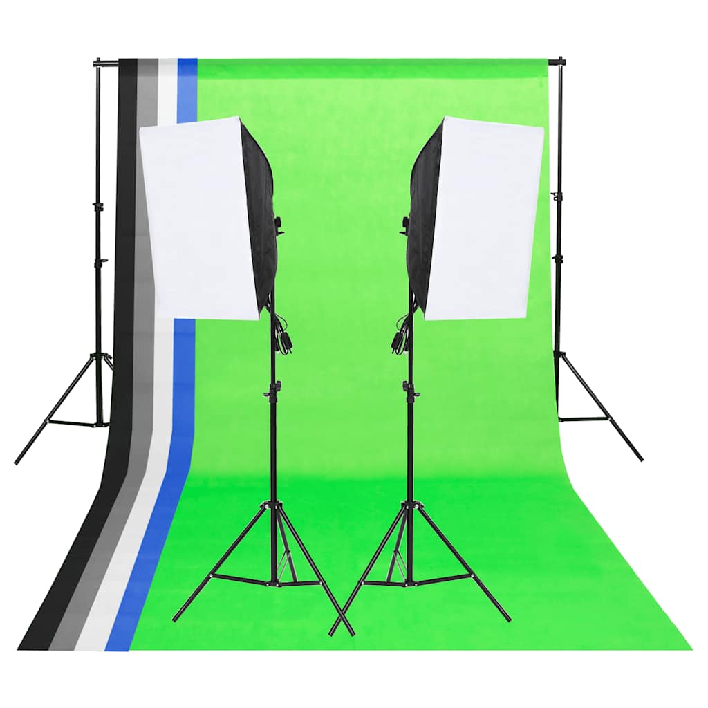 Vidaxl studioverlichtingsset met achtergronden en softboxen