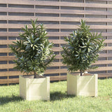 Vidaxl Planters 2 ST 31x31x31 CM Solid Pine White