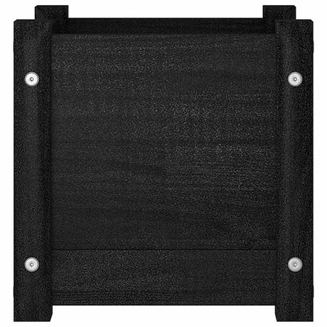 Vidaxl plantenbak 31x31x31 cm massief grenenhout zwart