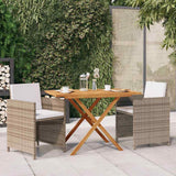 Vidaxl 3-delige tuinset met kussens beige