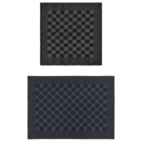 Vidaxl 20-dílná kuchyňská látka Set Cotton Black and Grey