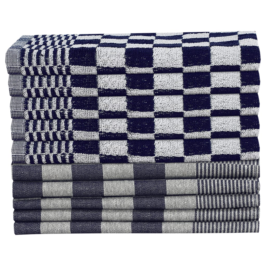 Vidaxl 20 pièces de cuisine en tissu coton bleu et blanc