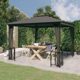 Arbor vidaxl avec parois latérales et toit double 3x3 m anthracite -colored