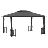 Vidaxl arbor with side walls and double roof 3x4 m anthracite -colored