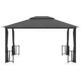 Arbor vidaxl avec parois latérales et toit double 3x4 m anthracite -colored