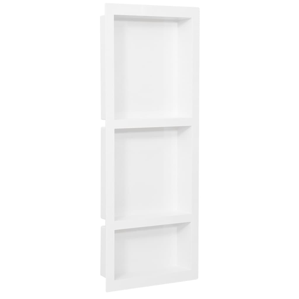 Vidaxl doccia con 3 scomparti 41x99x9 cm di bianco lucido