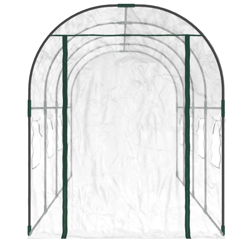 Vidaxl Tuinkas 160x400x190 cm en PVC et en acier recouvert de poudre transparent