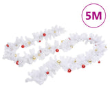 Vidaxl Christmas garland decorated with Christmas balls 5 m white