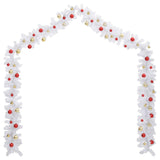 Vidaxl Christmas Garland dekorert med julekuler 10 m hvitt