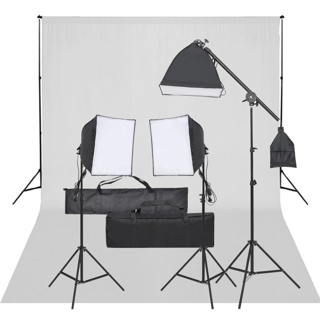 Vidaxl Photo studio set with lighting set and background