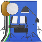 Vidaxl Photo studio set with lighting set, background and reflector