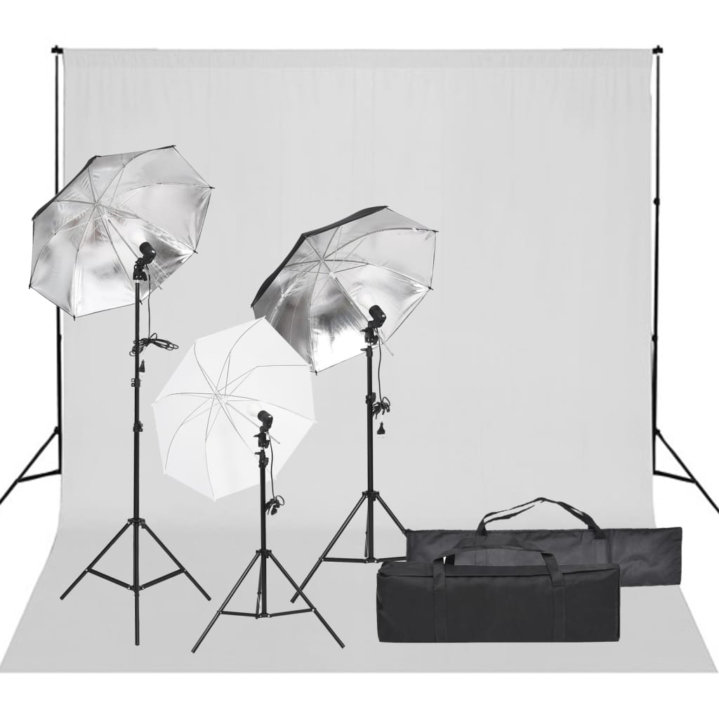 Vidaxl Photo Studio Set med belysningssæt og baggrund