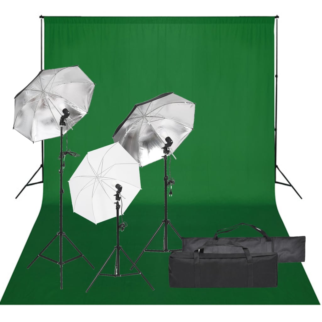 Vidaxl Photo studio set with lighting set and background