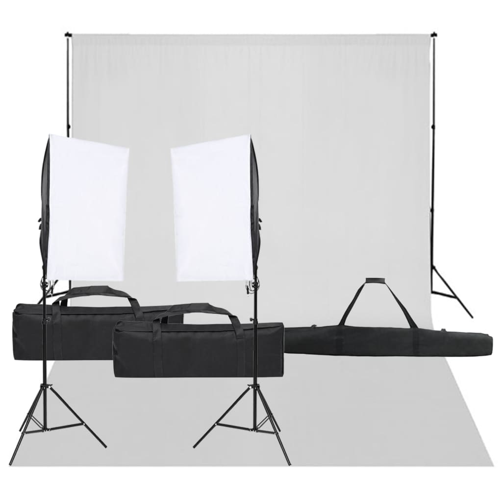 Vidaxl Photo studio set with lighting set and background