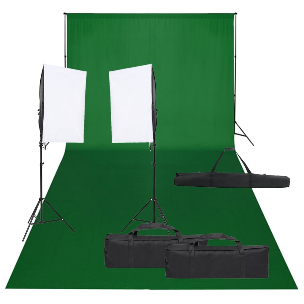 Vidaxl Photo studio set with lighting set and background