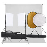 Vidaxl Photo studio set with lighting set, background and reflector